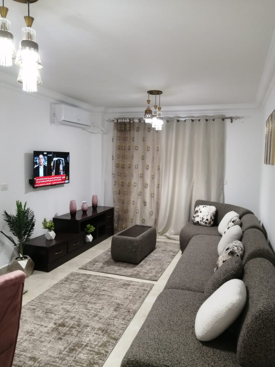 بمدينتى شقة 78 م2 بحري غربي للايجار مفروش مكيفه بالكاملb12